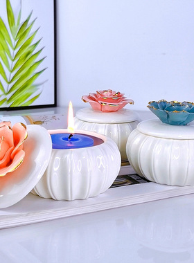 北欧式储物罐陶瓷手绘描金家居首饰盒收纳盒创意喜品盒摆件伴手