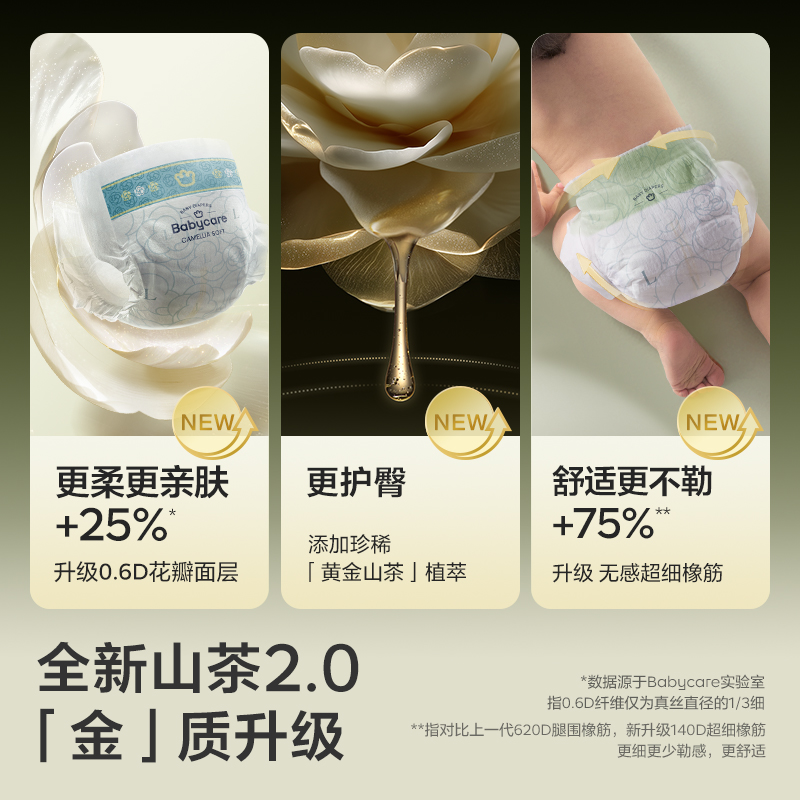bbc金山茶轻柔花苞尿不湿尝鲜装