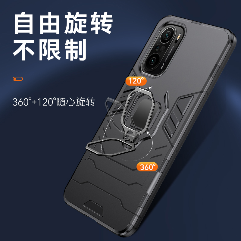 适用小米红米k40手机壳Redmi K40Pro保护套硅胶全包防摔外壳k4O一体指环磁吸车载支架防爆滑k40por磨砂男女款-图3