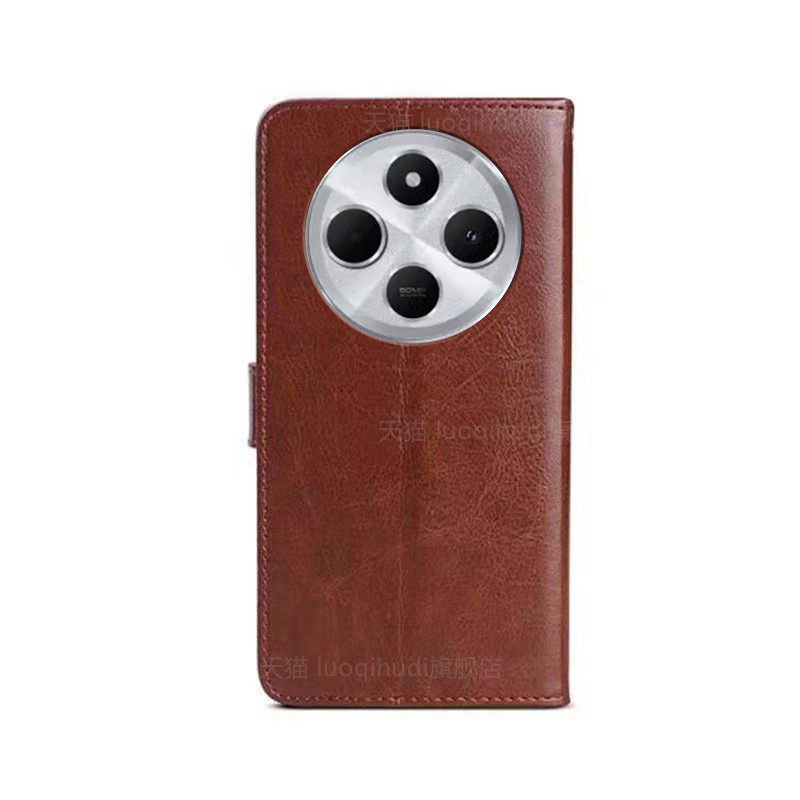 适用红米14C手机壳Redmi 14R翻盖式皮套2411DRN47C全包防摔硅胶软小米14R商务套5G男女款插卡RED保护外壳钱包