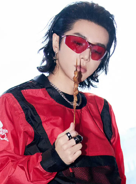 华晨宇同款红色眼镜潮酷