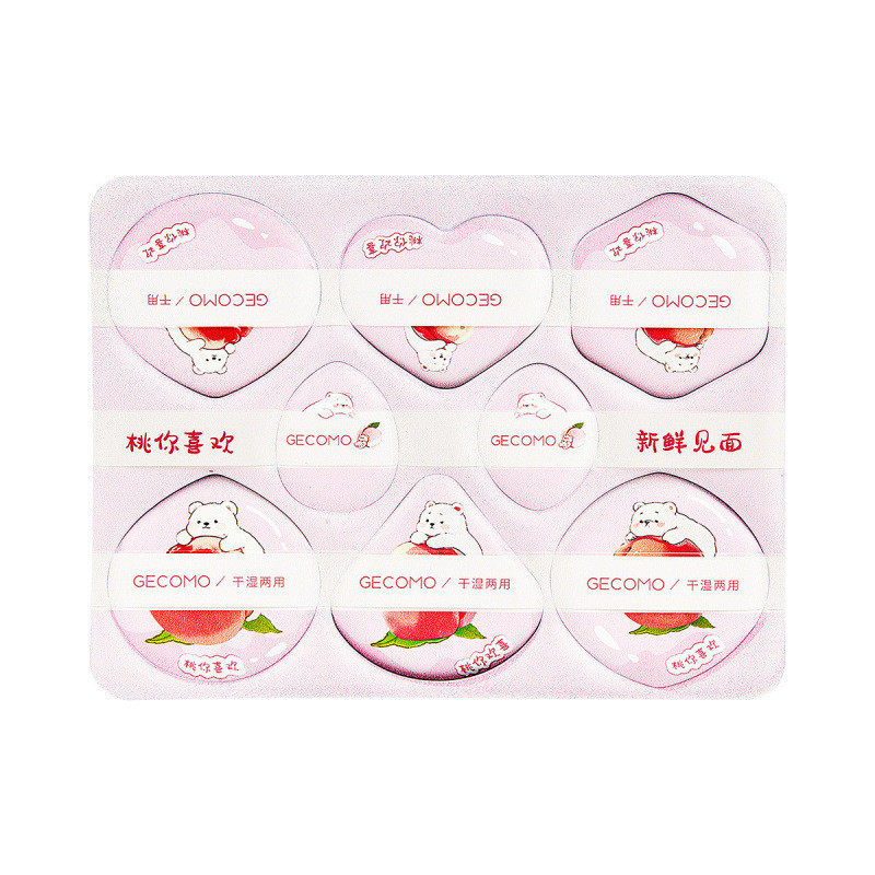 GECOMO水蜜桃系列美妆蛋细腻柔软亲肤干湿两用持妆不吃粉,淘宝优惠券,粉丝福利购,淘宝优惠卷