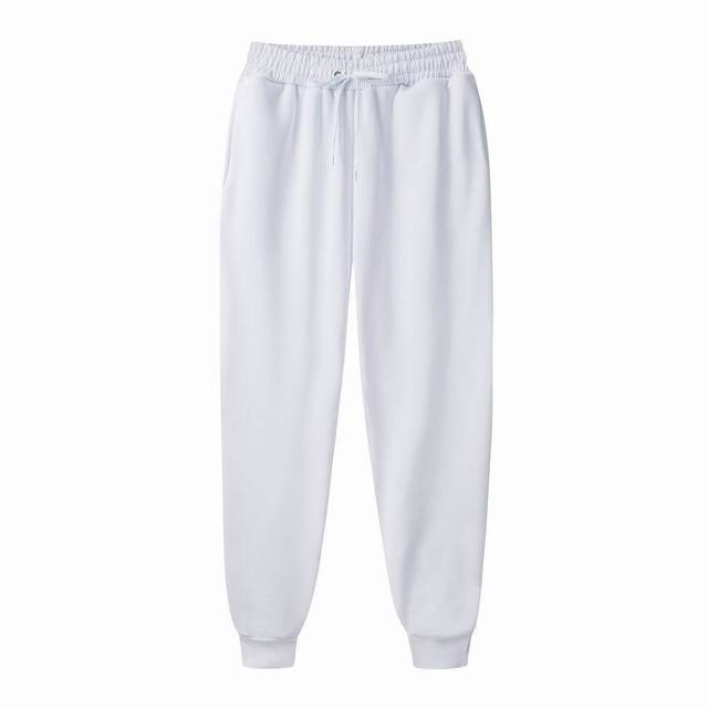 black Dark Trousers For Men Sweat pants Track Jogging white - 图0