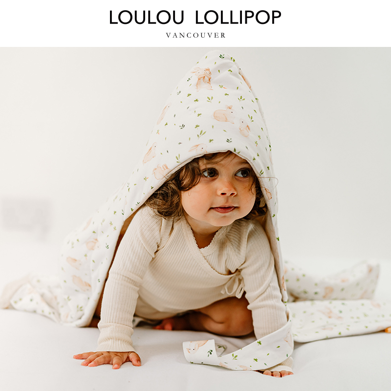 LoulouLOLLIPOP婴儿夹棉包被外出加厚抱被薄棉初生宝宝产房抱毯-图1