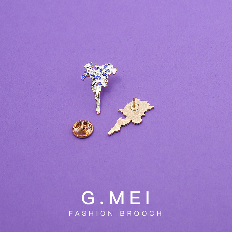 梵高的鸢尾花胸针设计师个性植物徽章别针胸章包包装饰创意勋章,淘宝优惠券,粉丝福利购,淘宝优惠卷