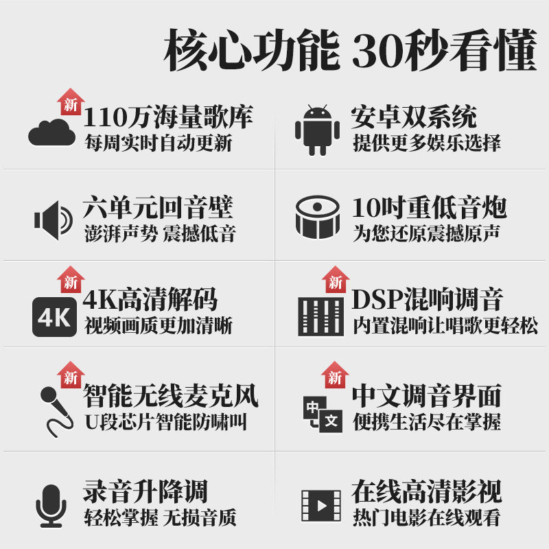 致享mx8家庭k歌回音壁电视低音炮 致享影音KTV/卡拉OK音箱