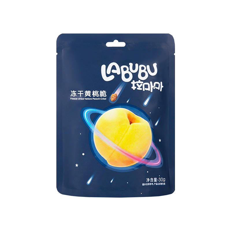 labubu拉卟卟冻干黄桃脆30g*2袋 labubu桃干