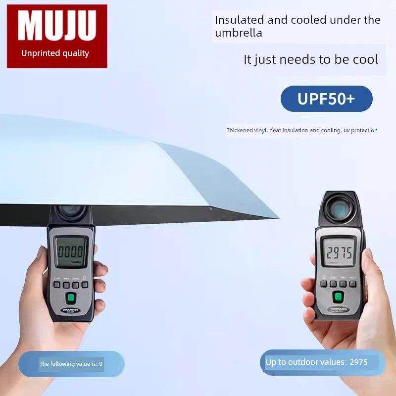 日本无印MUJU胶囊太阳伞女防紫外线遮阳晴雨伞两用迷你折叠便携