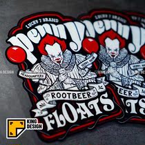 King Car Stickup Cartoon Clown Back Soul Reflective Patch Paper Car Locomotive Electric Car Electric Car Decoration Waterproof Sticker