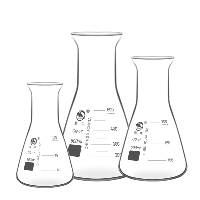 蜀牛锥形瓶三角烧瓶大B口150 250 500 1000 2000 3000 5000ml广直大小口化学实验室用烧杯实验器材带刻度玻璃-图1