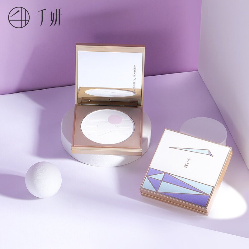 千妍雪月交光双效蜜粉饼控油干油皮 千妍粉饼