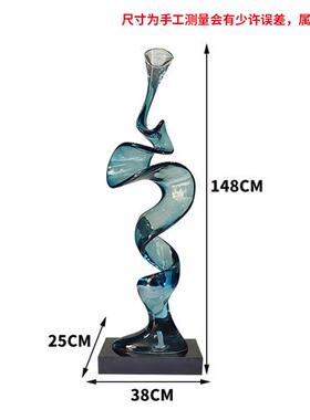 现代家居客厅入户壁柜格子透明树脂抽象摆件别墅雕塑软装饰艺术品