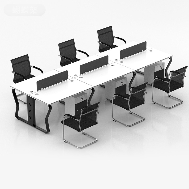 6人办公桌员工位组合桌椅简约现代职员桌工作位办公室电脑桌隔断 - 图2
