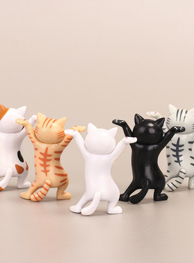 妖娆猫桌面举手摆件