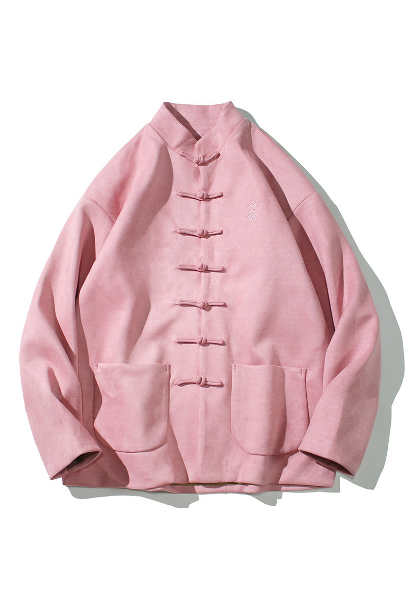 中国风麂皮绒唐装男女盘扣国潮情侣 腓尼基秀禾服