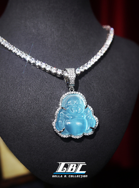 GBC佛公吊坠扣头宝石镶嵌手工满钻佛牌佛公项链小众中国风佛首饰