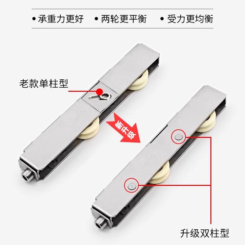 15mm宽铝合金玻璃推拉趟移门下长条滑轮塑钢重型轨道地滑轴承滚轮 - 图3