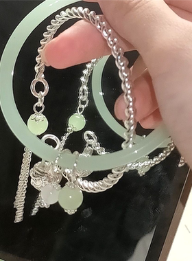 古风国潮铃铛手链新中式马面裙配饰一步一响流苏镯子闺蜜叮当镯女