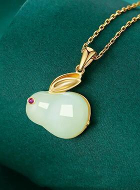 仿和田钰玉兔项链女ins轻奢小众设计高级感兔子吊坠情侣闺蜜礼物