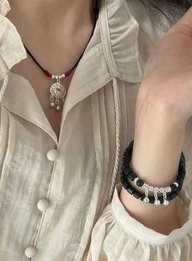 中式本命年红绳平安一步一响编绳项链项饰闺蜜款