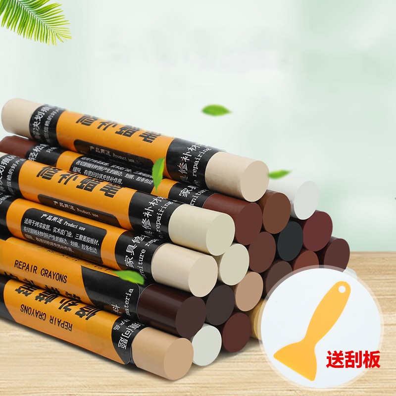 家具修补蜡笔补漆笔修色笔木质家具补漆钉眼划痕填充家具修补漆膏 - 图0