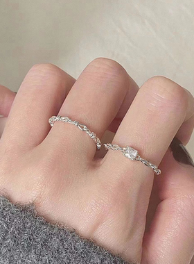 「环环相扣」素圈戒指女 小众设计轻奢高级感 方糖冷淡风闺蜜戒指