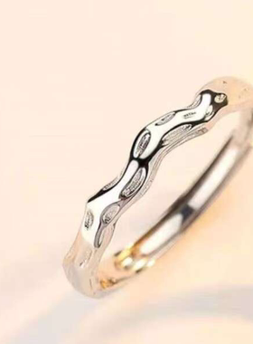 蓝桉与鸟戒指女男一对ins情侣款对戒可调节