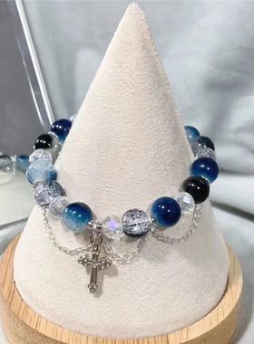 盗墓笔记张起灵同款高颜值十字架周边同人印象手链小众设计手串