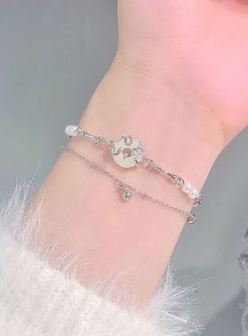 S饰品珍珠平安扣手链轻奢小众女生年新款简约个时尚饰品