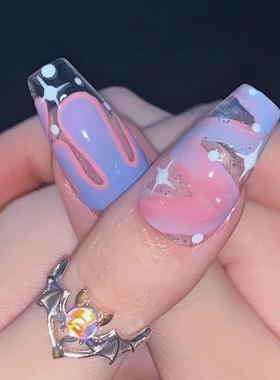 yk千禧恶魔天使欧泊石戒指辣妹可爱亚文化情侣个小众高级设计