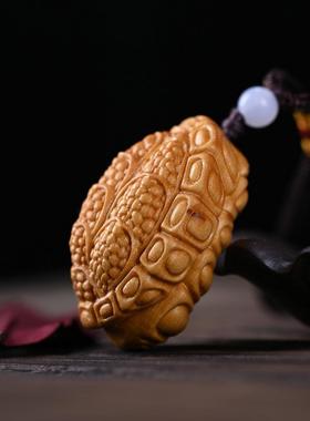 2026崖柏木雕手把件莲花挂件富甲天下乌龟壳招财荣归故里随身把玩