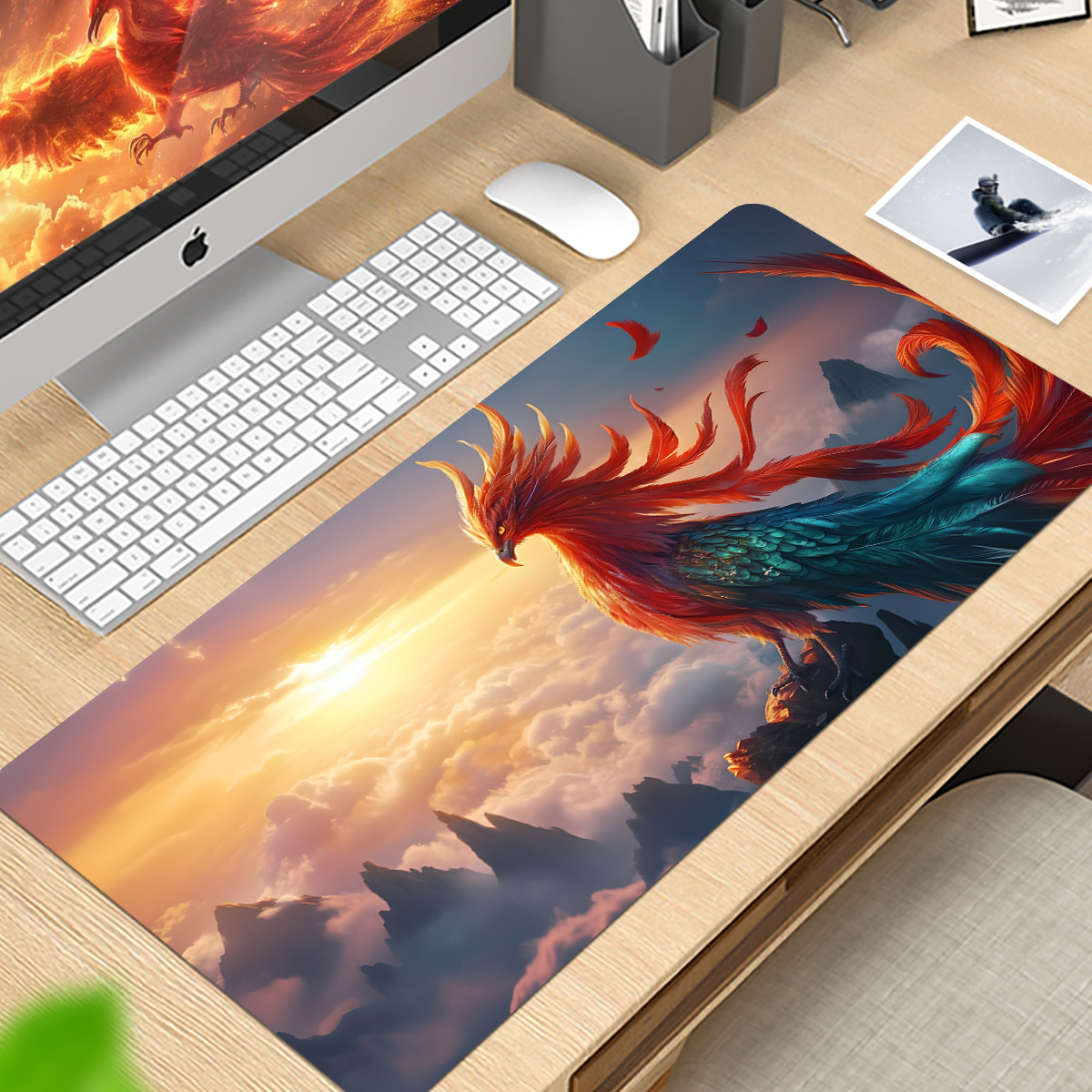 中国风超大号鼠标垫山海经白泽貔貅电竞游戏键盘桌面垫定制电脑垫 - 图1