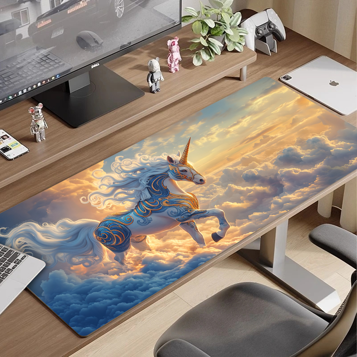 中国风超大号鼠标垫山海经白泽貔貅电竞游戏键盘桌面垫定制电脑垫 - 图0