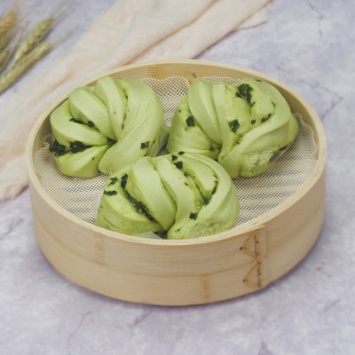 德心正点菠菜胡萝卜香葱花卷馒头速冻食品儿童早餐蒸包子面食素食 虎窝淘