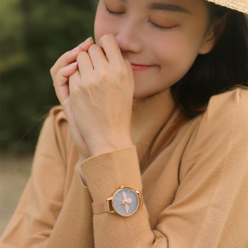 OliviaBurton 3D小蜜蜂小众简约时尚轻奢女式石英手表OB16FB10-图1