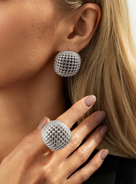 欧美跨境时尚复古金属编织开口戒