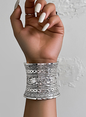 欧美跨境饰品复古雕刻大象动物手