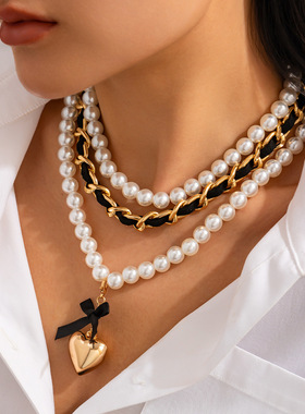 欧美跨境饰品气质巴洛克仿珍珠项