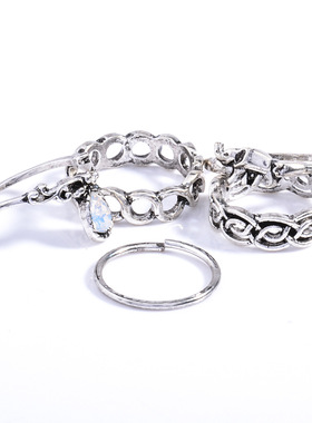 欧美时尚饰品 复古宫廷水钻戒指 民族风手饰亚马逊  清仓