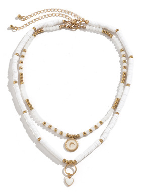 欧美跨境饰品简约软陶片串珠月亮