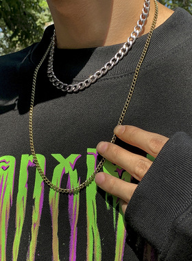 欧美跨境饰品嘻哈潮酷风混色链条