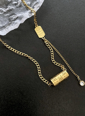 钛钢材质锁骨链饰品高级感玫瑰花