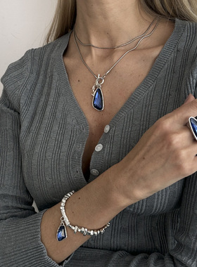 欧美跨境设计感几何亚克力钻宝石