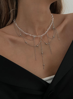 欧美跨境辣妹ins风金属链条流苏