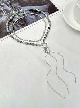 欧美跨境甜酷ins风爱心吊坠链条