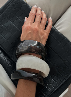 欧美跨境时尚ins渐变晕染树脂手