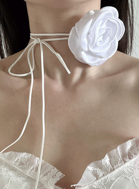 欧美跨境饰品甜美个性玫瑰花颈链