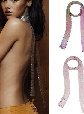 欧美跨境配饰新品个性简约长款铝