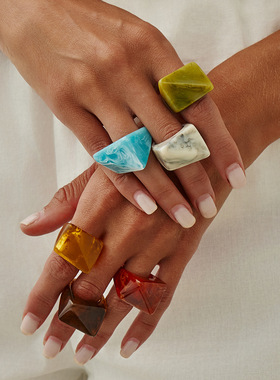 欧美跨境设计感ins风几何切面树