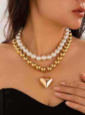 欧美跨境个性时尚赛博风多层圆珠